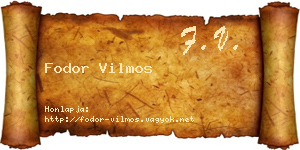 Fodor Vilmos névjegykártya