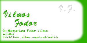 vilmos fodor business card